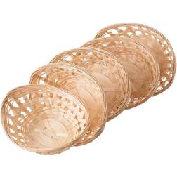Vintiquewise Natural Rayon Oval Bread Basket 5pcs