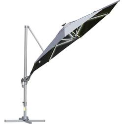 OutSunny 3m LED Cantilever Parasol Adjustable Umbrella