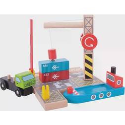 Bigjigs Container Shipping Yard Wooden Train Accessory