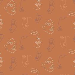 Furn Kindred Faces Wallpaper Terracotta KINDRED/WP1/TCO
