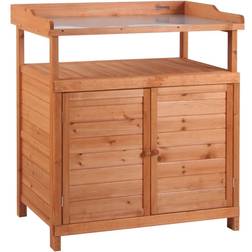 OutSunny Potting Table with Storage Cabinet