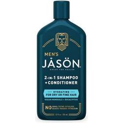 Jason Natural Men's 2-IN-1 Shampoo Conditioner For Dry or Fine Hair Ocean Minerals Eucalyptus 355ml