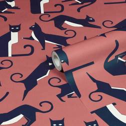 Furn Geo Cat Wallpaper Pink GEOCAT/WP1/PNK