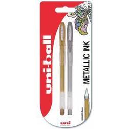 Uni-Ball Gold and Silver Pens Twin Pack Clipstrip (12 Pack)