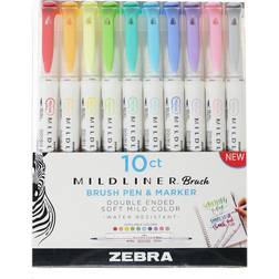 Zebra Mildliner Brush Pen & Marker 10-pack