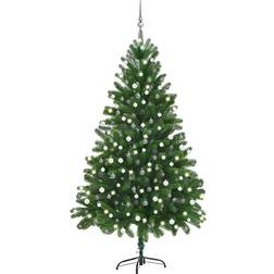 vidaXL Artificial with LEDs&Ball Set 210 cm Green Christmas Tree
