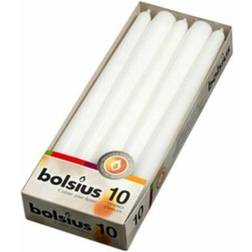 Bolsius Tapered Pack 10 White Candle
