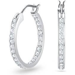 Swarovski Sommerset Hoop Earrings - Silver/Transparent