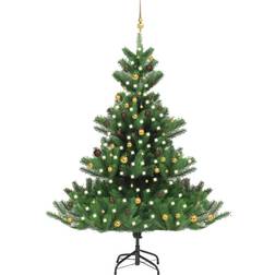 vidaXL Kunstigt julekugler 240 cm nordmannsgran grøn Christmas Tree