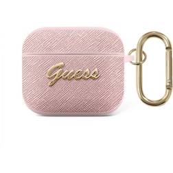 Guess Saffiano Script AirPods 3 Cover Pink