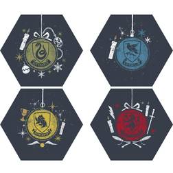Harry Potter Hogwarts Houses Christmas Hexagonal Set Coaster 4pcs
