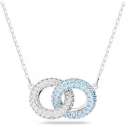 Swarovski Stone Necklace - Silver/Blue/Transparent