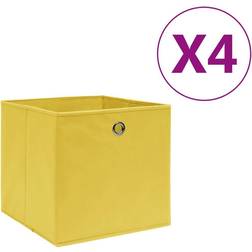 vidaXL 4 pcs Non-woven Fabric 28x28x28 cm Yellow Storage Box