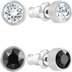 Swarovski Harley Pierced Earring Set - Silver/Black/Transparent