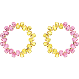 Swarovski Millenia Hoop Earrings - Gold/Yellow/Pink