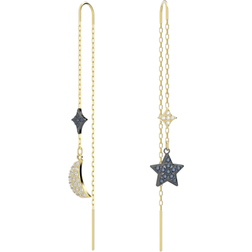 Swarovski Symbolic Moon and Star Earrings - Gold/Blue/Transparent