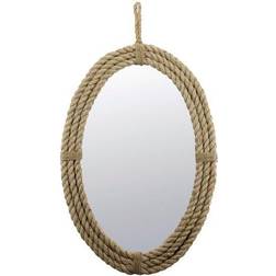 Stonebriar Collection Oval Rope with Loop Hanger Tan Wall Mirror 41.9x62.2cm