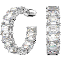 Swarovski Millenia Hoop Earrings - Silver/Transparent