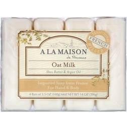 A la Maison de Provence Hand & Body Bar Soap Oat Milk 4-pack
