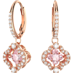 Swarovski Sparkling Dance Drop Earrings - Rose Gold/Transparent/Pink