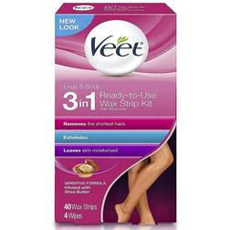 Veet Wax Legs & Body Hair Remover Wax Strip Kit 40ct