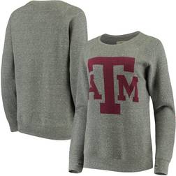 Pressbox Texas A&M Aggies Big Team Logo Knobi Fleece Tri-Blend Crew Neck Sweatshirt W