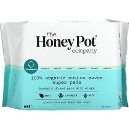 The Honey Pot Organic Cotton Cover Pads with Wings Super 16-pack