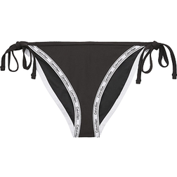 Calvin Klein Logo Tape Tie Side Bikini Bottom - Pvh Black