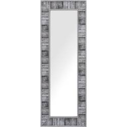 Beliani Rustic Rectangle Wooden Mosaic Effect 50 x 130 cm Grey White Rosnoen Wall Mirror