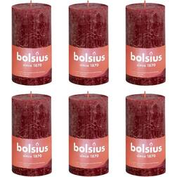 Bolsius Rustika blockljus 4-pack 130x68 mm sammetsröd Candle