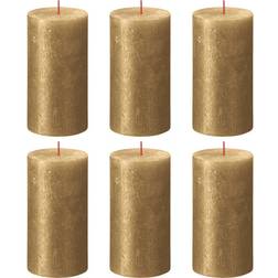 Bolsius Rustic Pillar Shimmer 4 pcs 130x68 mm Gold Candle