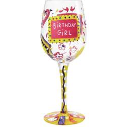 Lolita Handpainted Wine Birthday Girl Wine Glass