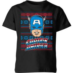Marvel Captain America Face Kids' Christmas T-Shirt 11-12