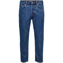 Only & Sons Avi tapered cropped jeans in light