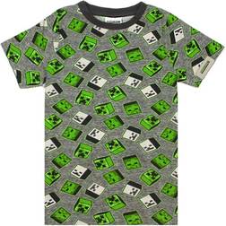 Minecraft Boys Zombie Creeper All-Over Print T-Shirt (11-12 Years) (Green)