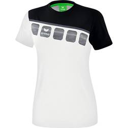 Erima 5-C T-shirt Women - White/Black/Dark Grey
