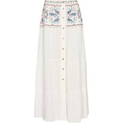 Desigual Long Paisley Skirt - White