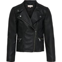 Only Freya Biker Imitation Leather Jacket - Black (15198182)