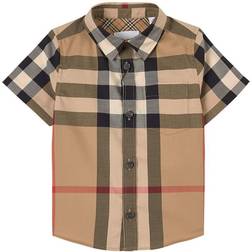 Burberry Kid's Vintage Check Stretch Cotton Shirt - Archive Beige