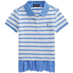 Ralph Lauren Girls' striped shirt with frill, Blue