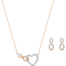 Swarovski Infinity Jewellery Set - Gold/Rose Gold/Transparent
