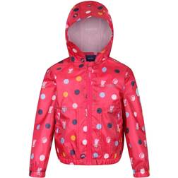 Regatta Childrens/kids Peppa Pig Polka Dot Hooded Waterproof Jacket (light Pink)