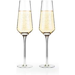 Viski Angled Crystal Flutes in Clear Clear Champagne Glass