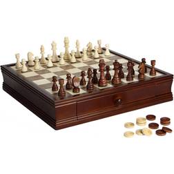 Blue Wave Prodigy Wood Chess and Checkers Set