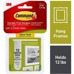 Command Medium Picture Hanging Strips, White, 12/Pack (17204-12ES) White Picture Hook