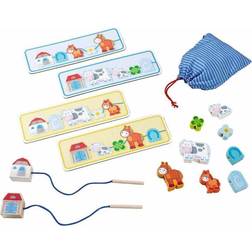Haba On the Farm Threading Game in Blue And Yellow