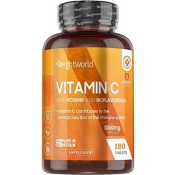 WeightWorld Vitamin C with Rosehip and Bioflavonoids 1000mg 180 pcs