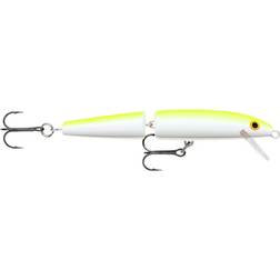 Rapala Jointed Fishing Lure Abachi Construction Floating Freshwater Fishing Lure Swim Depth 1.2-4.2 Size 13 cm 18 g Made in Estonia Silver Fluorescent Chartreuse UV