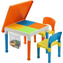 Liberty House Toys Multipurpose Activity Table Set with Storage Bag, Orange