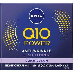Nivea Q10 Power Anti-Wrinkle Sensitive Face Night Cream Moisturiser 50ml